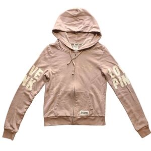 PINK Victoria’s Secret Light Pink Full Zip Hoodie LOVE PINK Medium